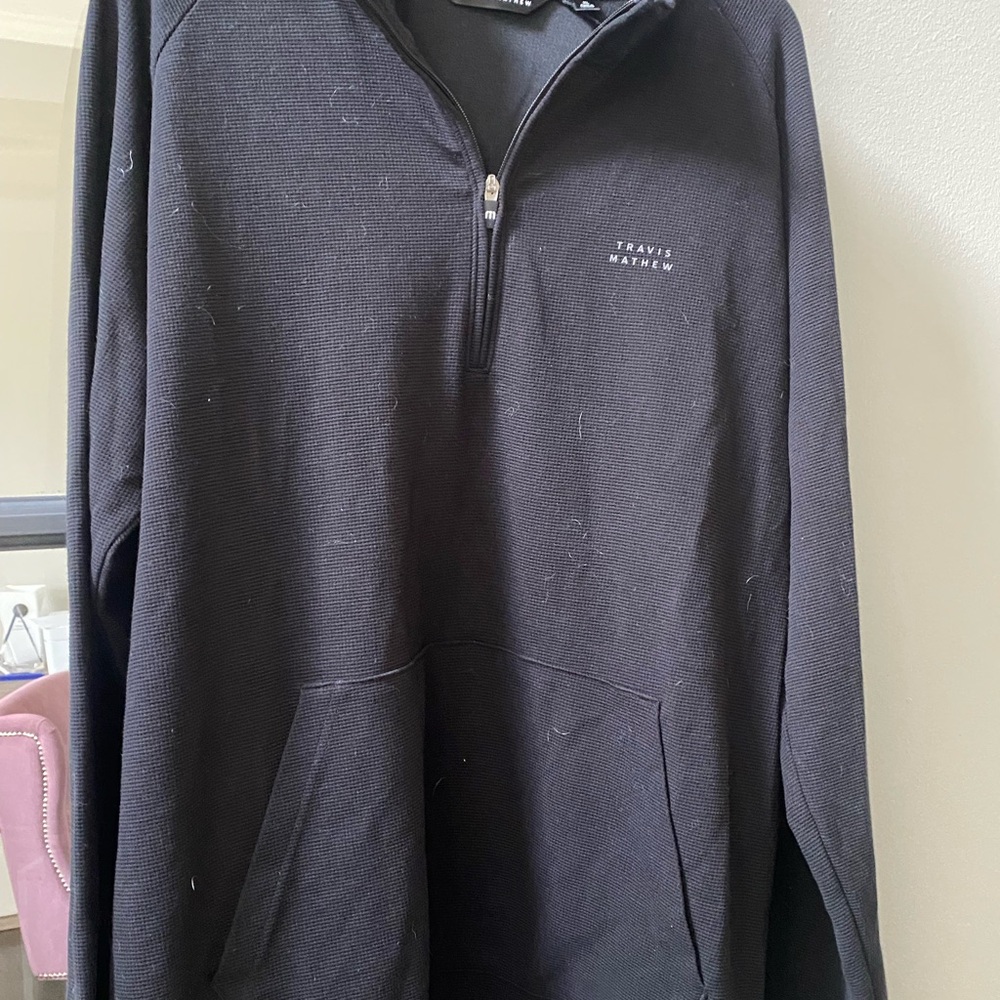 Travis Mathew Men's Black Zip-Up Sweater